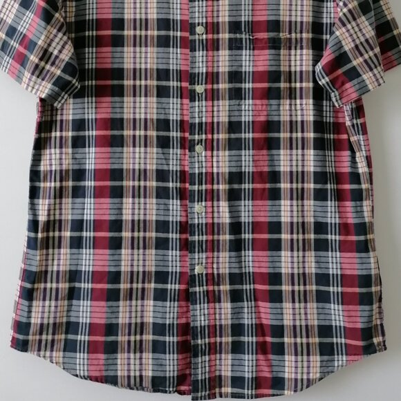 Brooks Brother Men Multicolor Short Sleeve Plaid Button Down Collar Shirt Size L - Picture 3 of 7